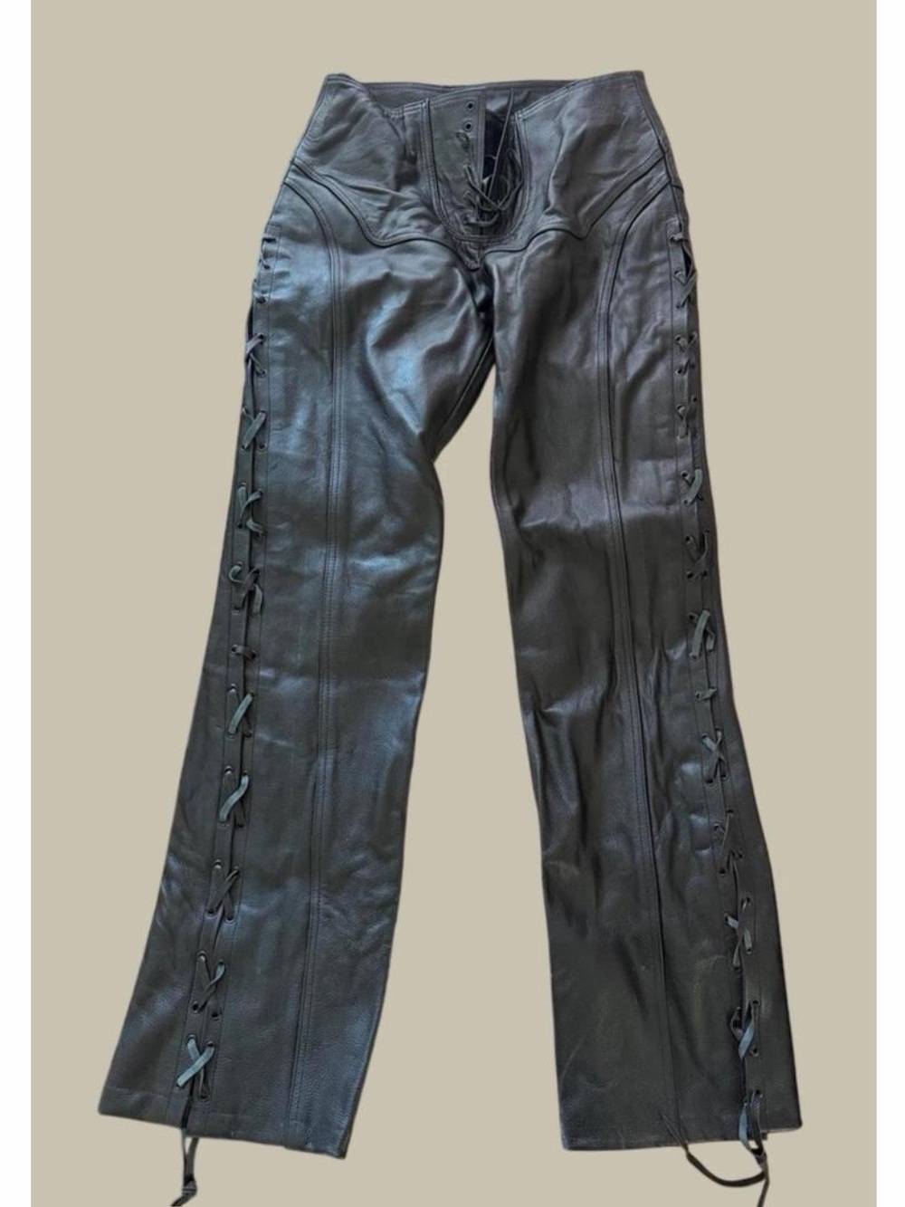 Handmade Custom Leather Motorcycle Riding Pants - Sz 25 / XS